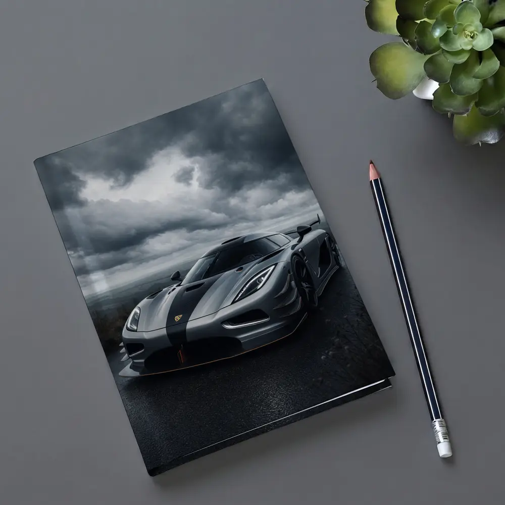 Koenigsegg Jesko Dark Cloudy Sky Road – Notebooks