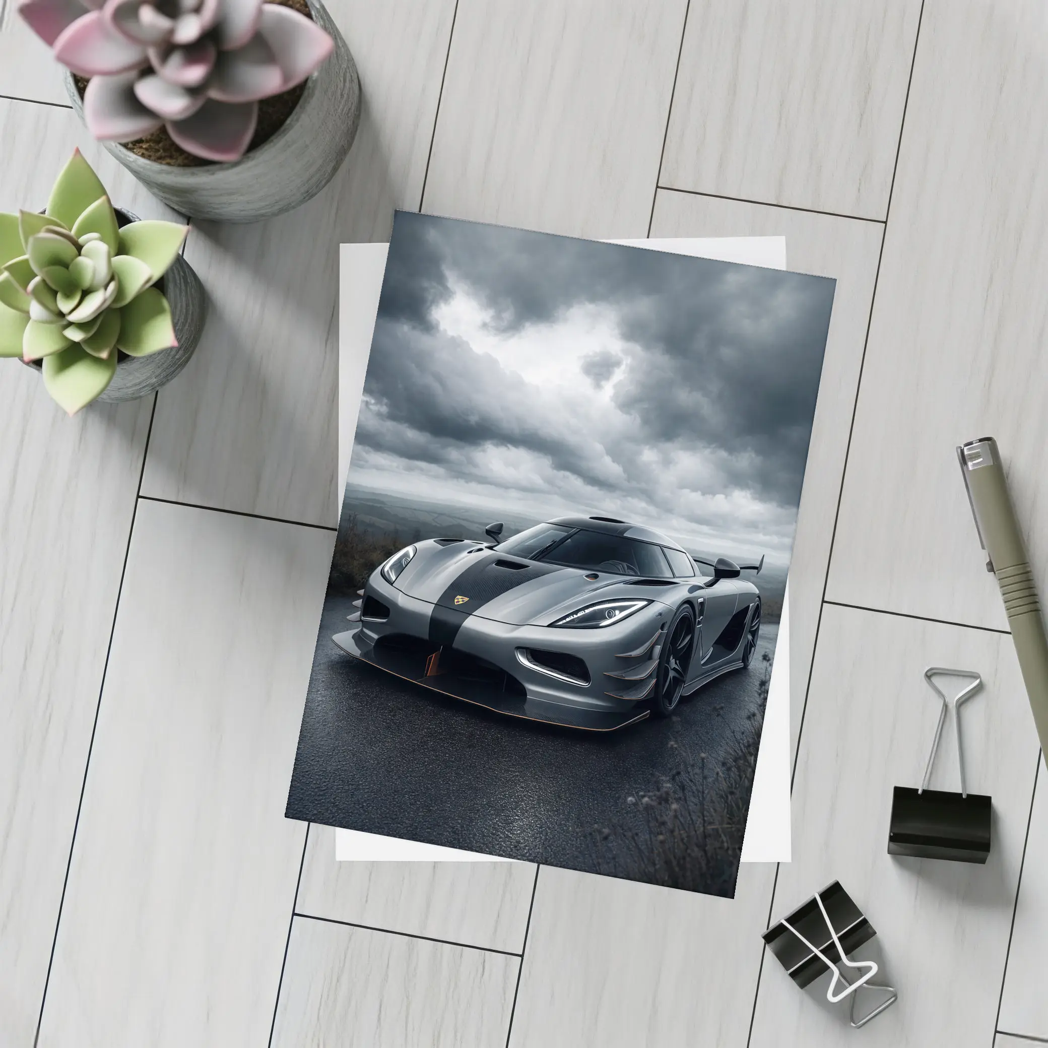Koenigsegg Jesko Dark Cloudy Sky Road – Postcards