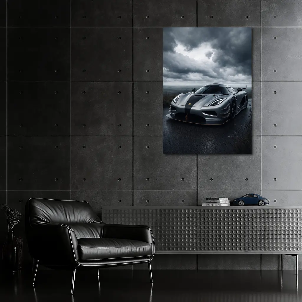 Koenigsegg Jesko Dark Cloudy Sky Road – Wall Art