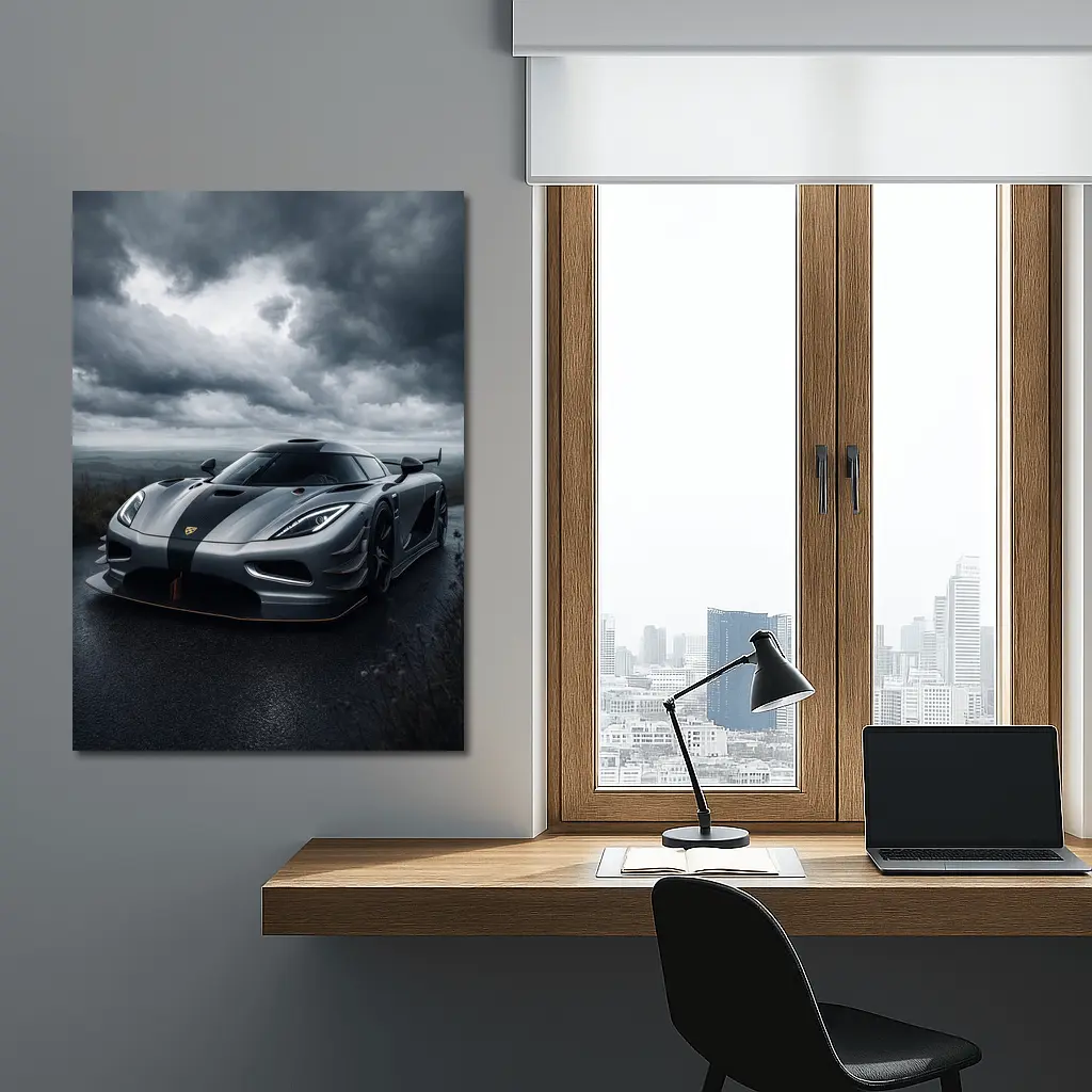 Koenigsegg Jesko Dark Cloudy Sky Road – Wall Art