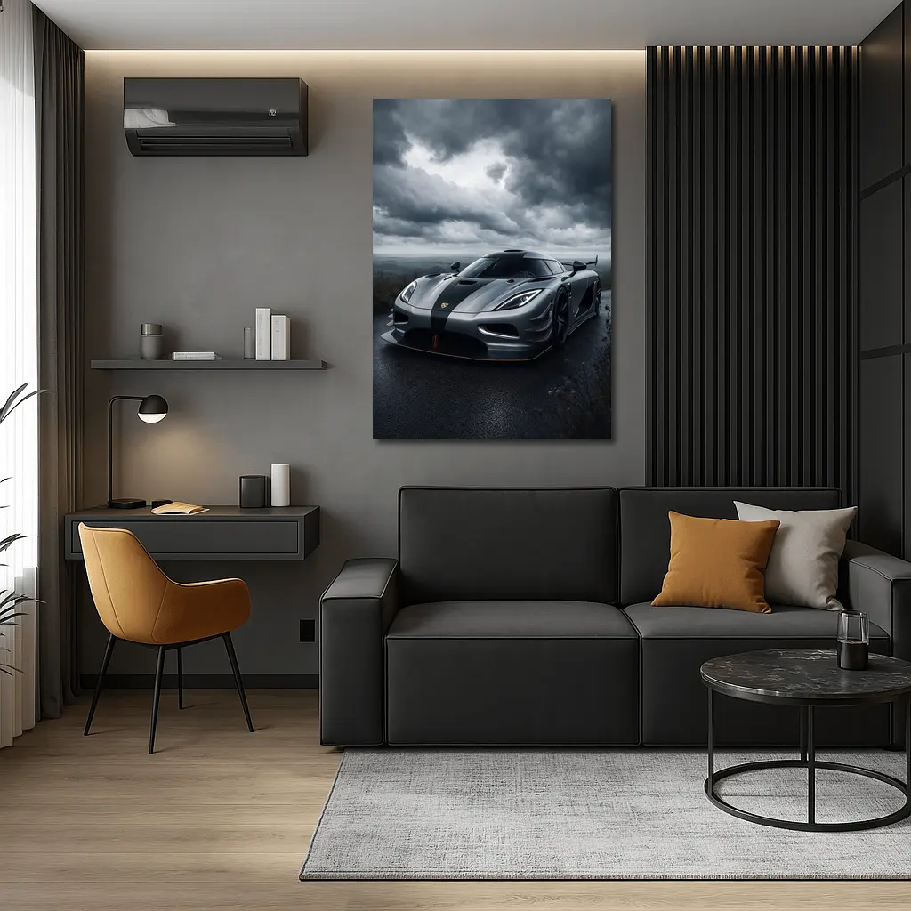 Koenigsegg Jesko Dark Cloudy Sky Road – Wall Art
