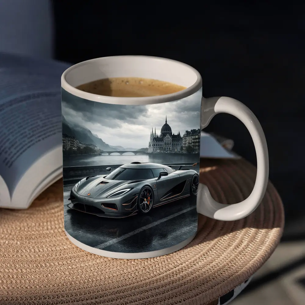 Koenigsegg Agera Rainy City Street Scene – Mugs