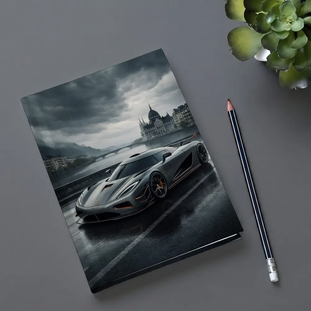 Koenigsegg Agera Rainy City Street Scene – Notebooks