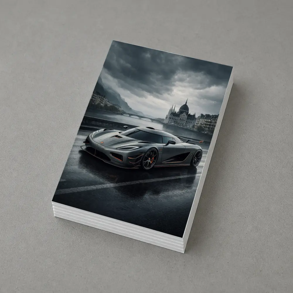 Koenigsegg Agera Rainy City Street Scene – Postcards