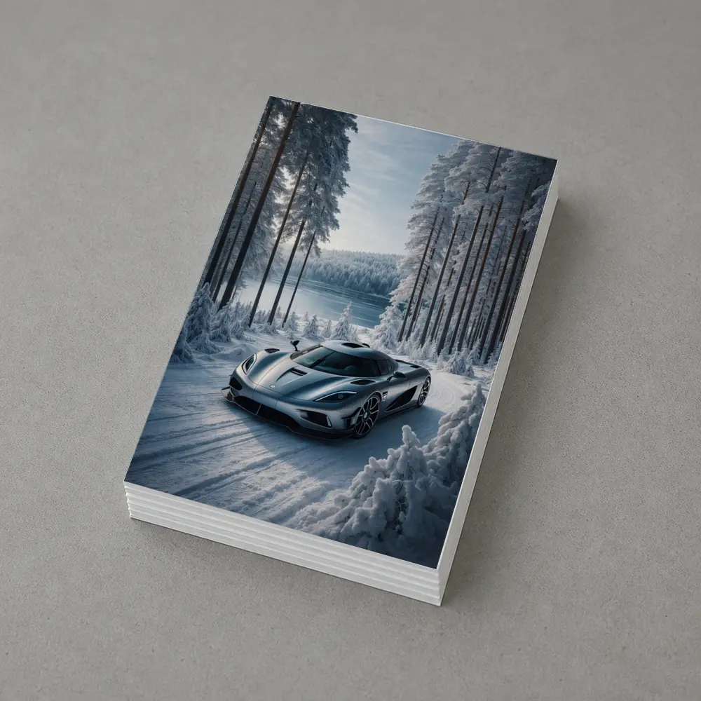 Koenigsegg Regera Supercar Snowy Forest Road – Postcards