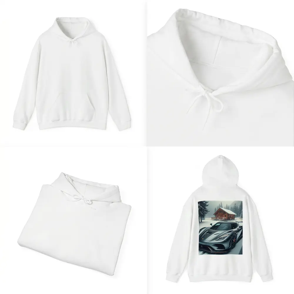 Koenigsegg Regera Grey Supercar Snowy Forest – Hoodies