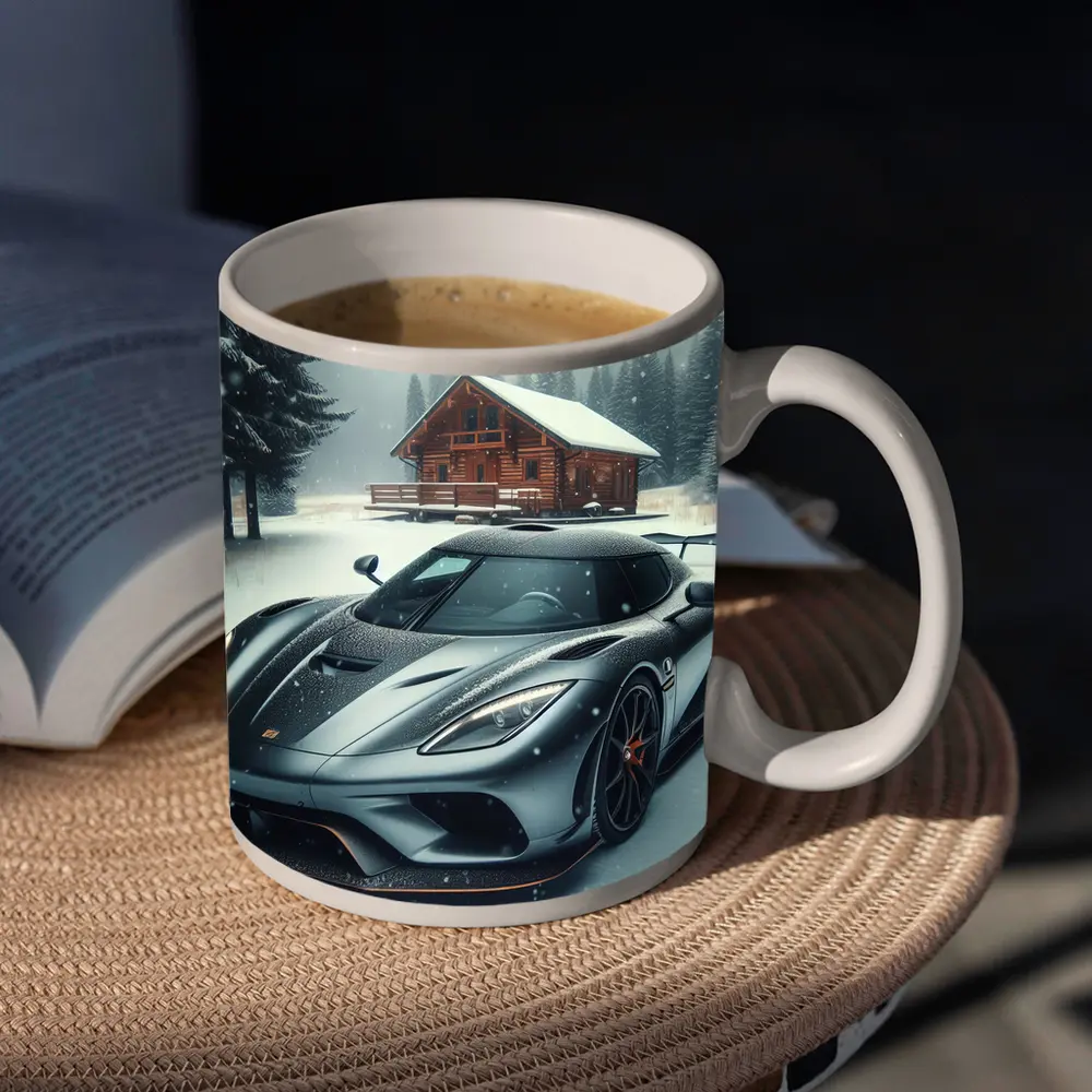 Koenigsegg Regera Grey Supercar Snowy Forest – Mugs