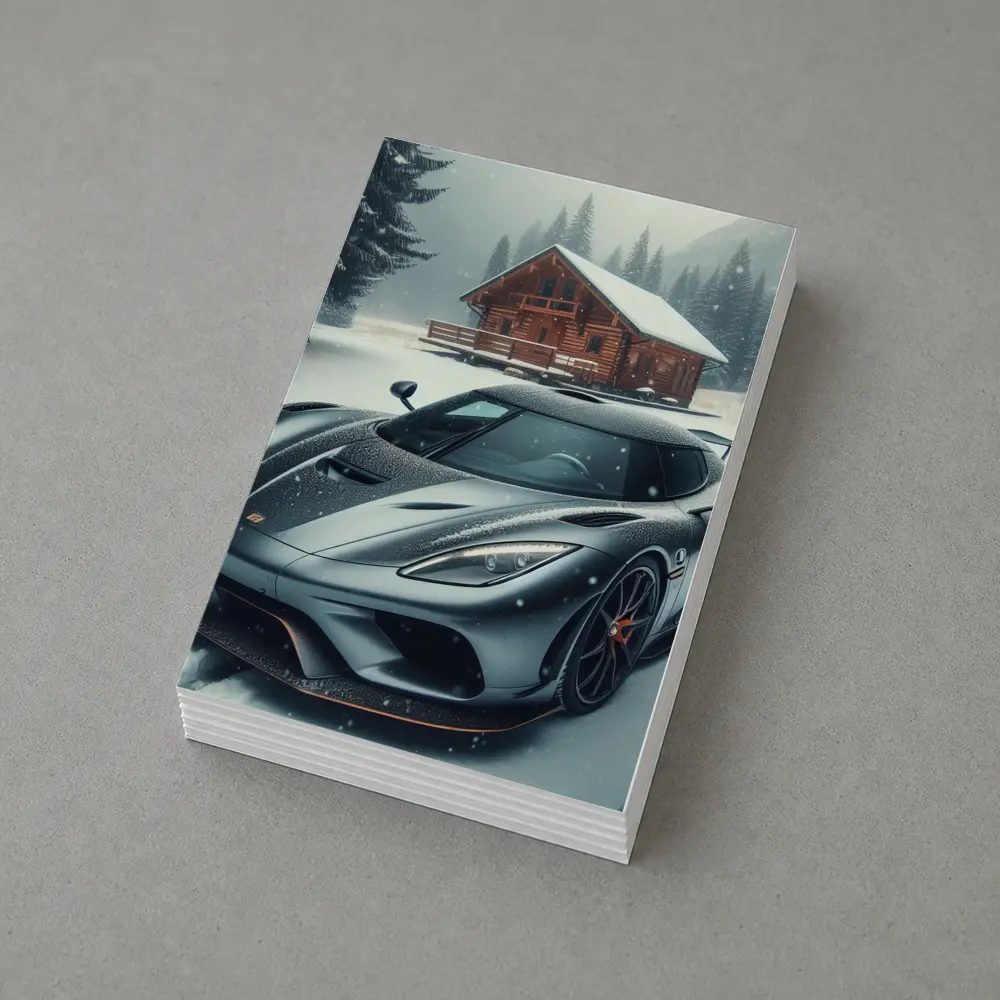 Koenigsegg Regera Grey Supercar Snowy Forest – Postcards