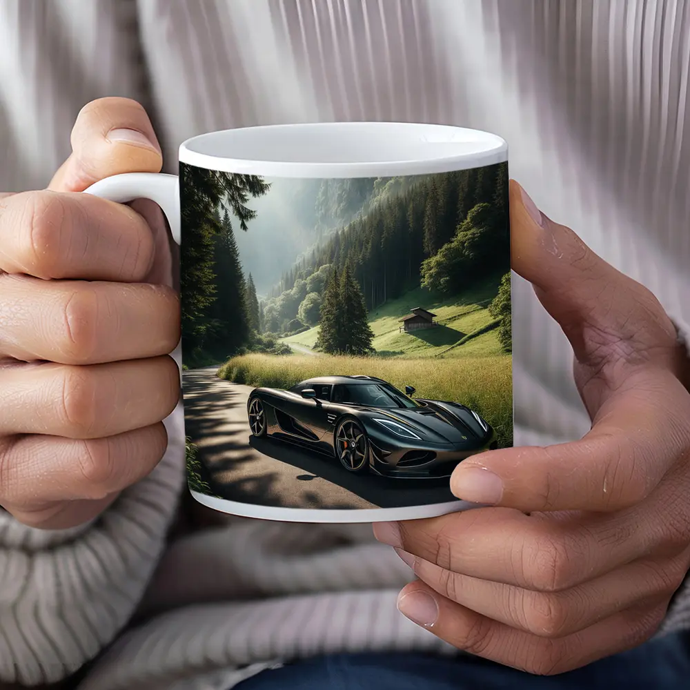 Koenigsegg Regera On Mountain Valley Road – Mugs