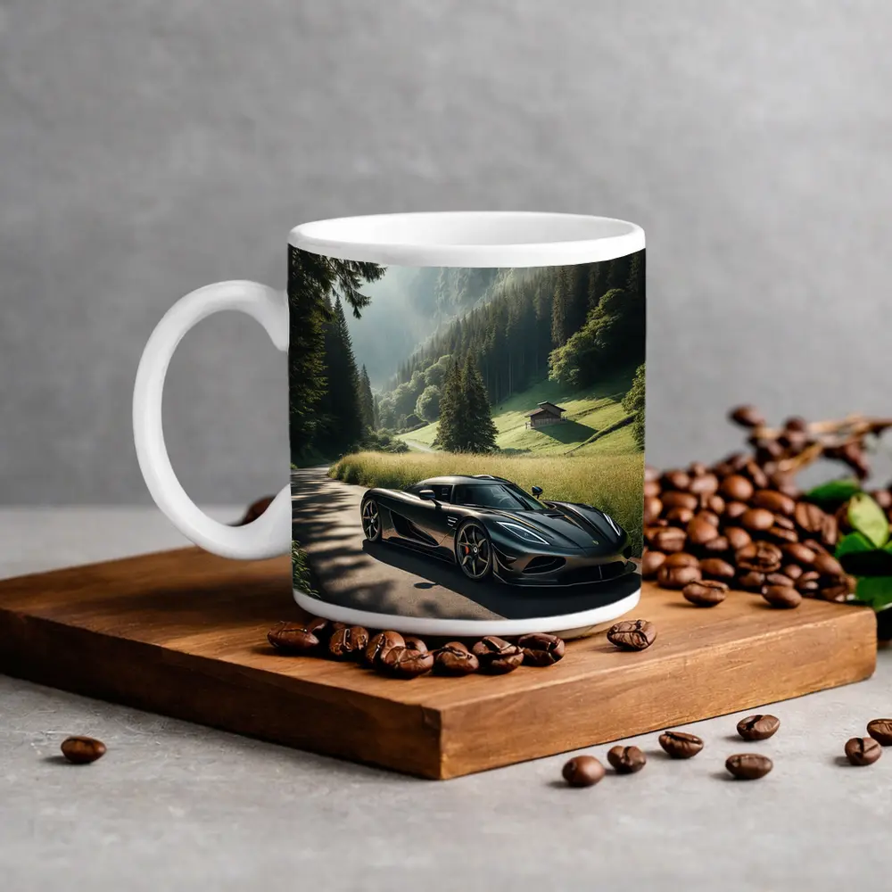 Koenigsegg Regera On Mountain Valley Road – Mugs