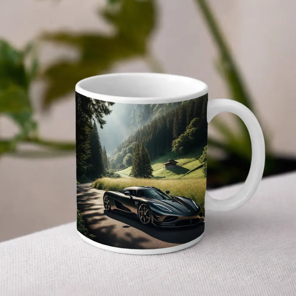 Koenigsegg Regera On Mountain Valley Road – Mugs