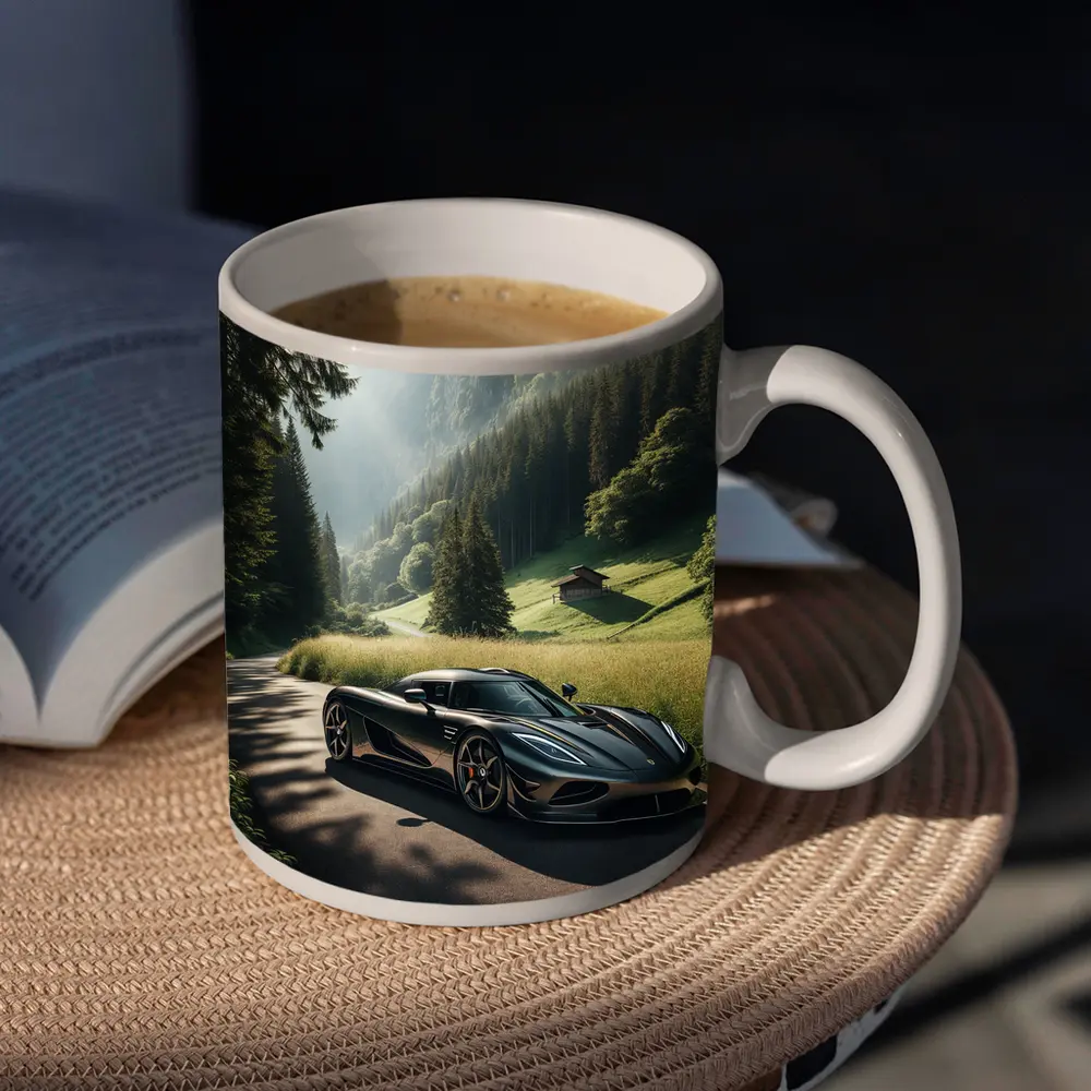 Koenigsegg Regera On Mountain Valley Road – Mugs