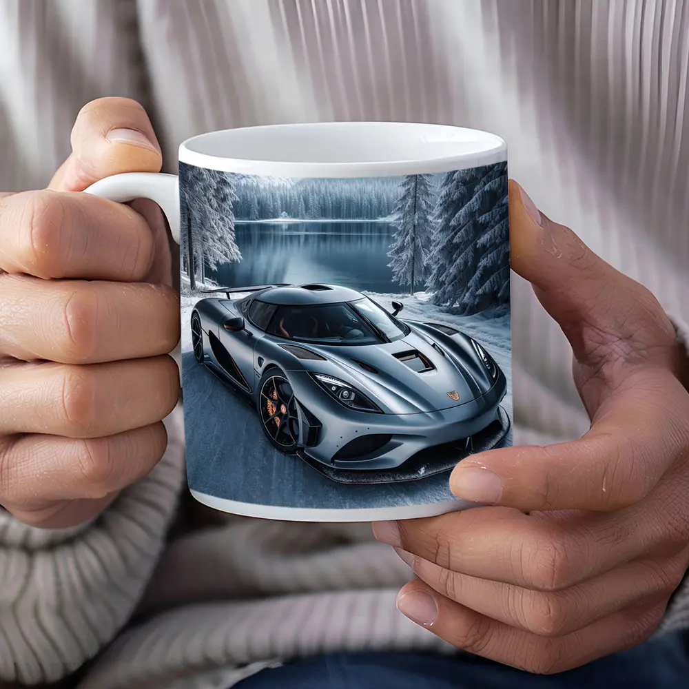 Koenigsegg Regera Matte Gray Winter Lake – Mugs