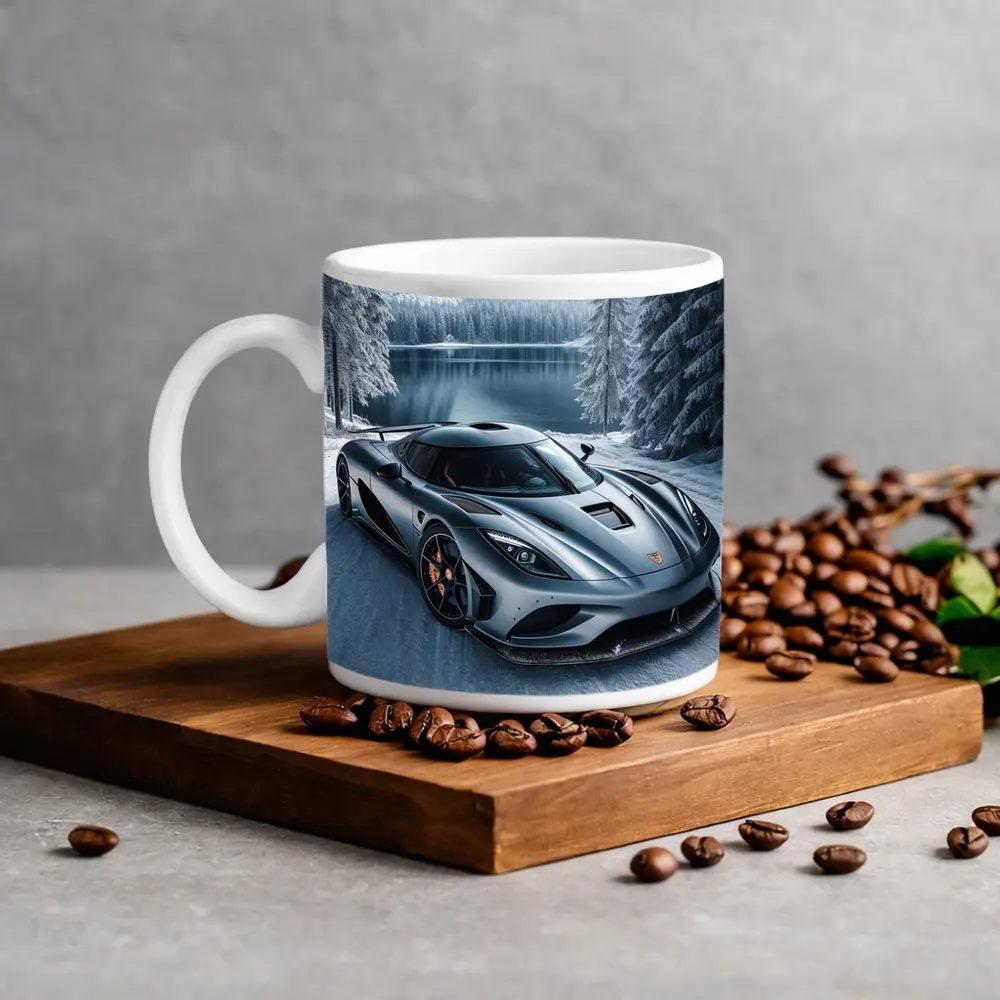 Koenigsegg Regera Matte Gray Winter Lake – Mugs