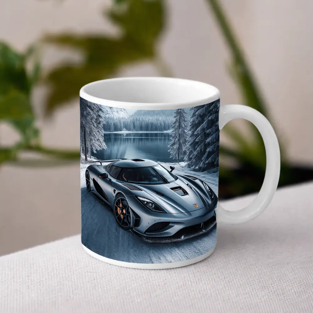 Koenigsegg Regera Matte Gray Winter Lake – Mugs
