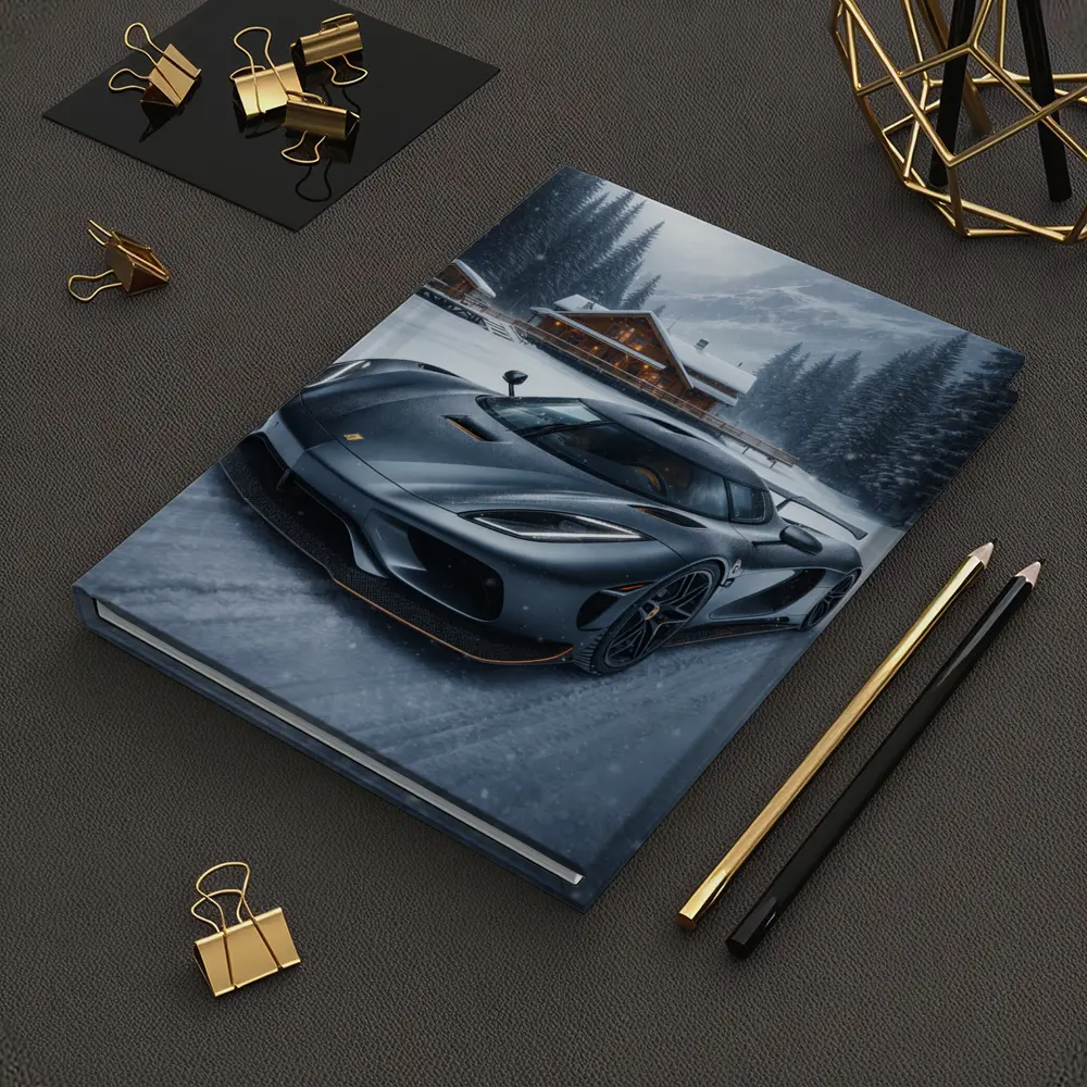 Koenigsegg Regera Matte Gray Winter Snow Scene – Notebooks