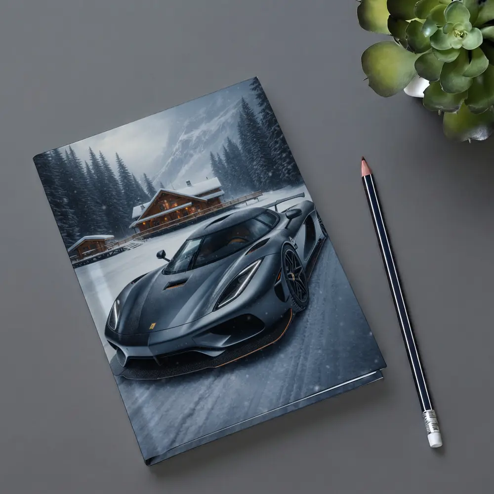Koenigsegg Regera Matte Gray Winter Snow Scene – Notebooks