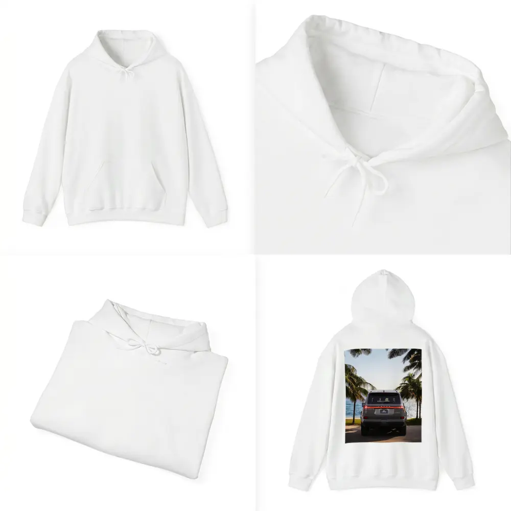 Lexus GX Rear View Tropical Beach Setting – Hoodies