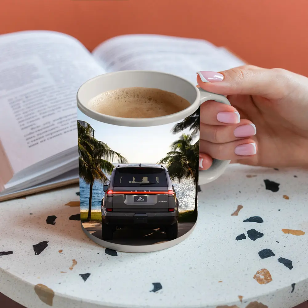 Lexus GX Rear View Tropical Beach Setting – Mugs