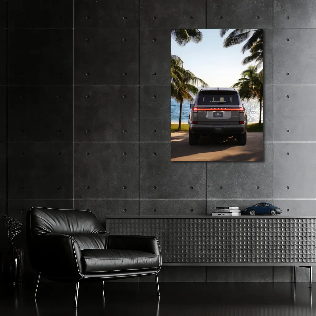 Lexus GX Rear View Tropical Beach Setting – Wall Art