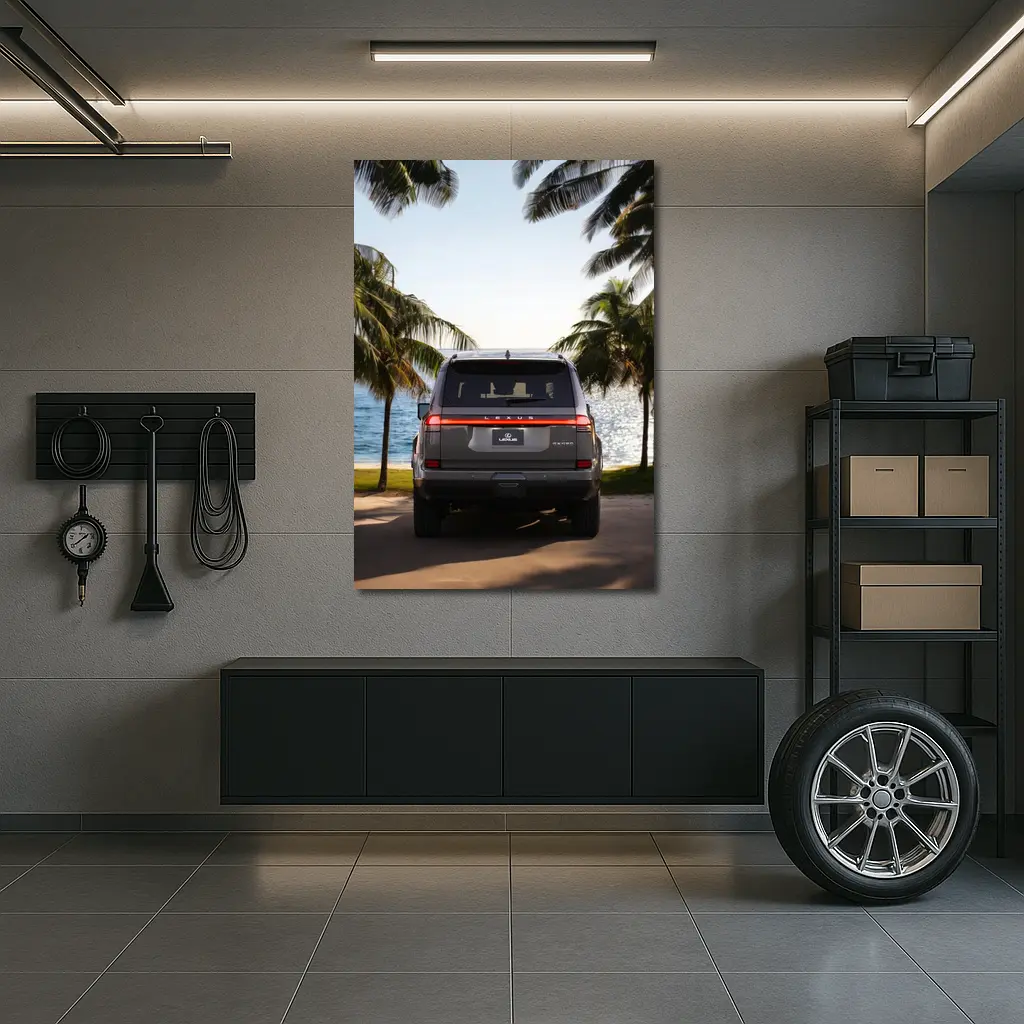 Lexus GX Rear View Tropical Beach Setting – Wall Art