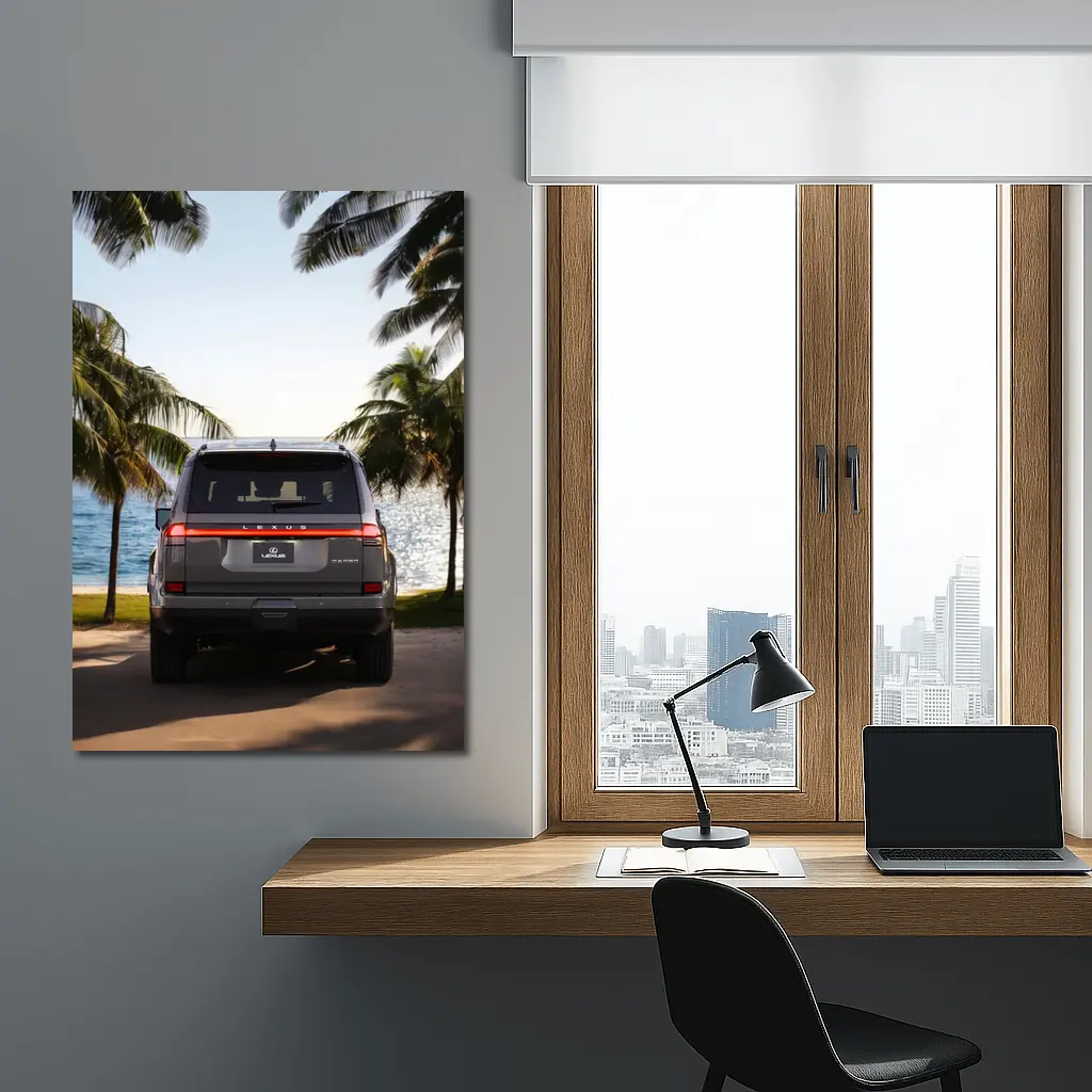 Lexus GX Rear View Tropical Beach Setting – Wall Art