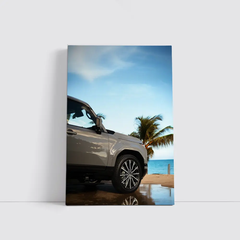 Lexus GX SUV Parked at Tropical Beach – Wall Art