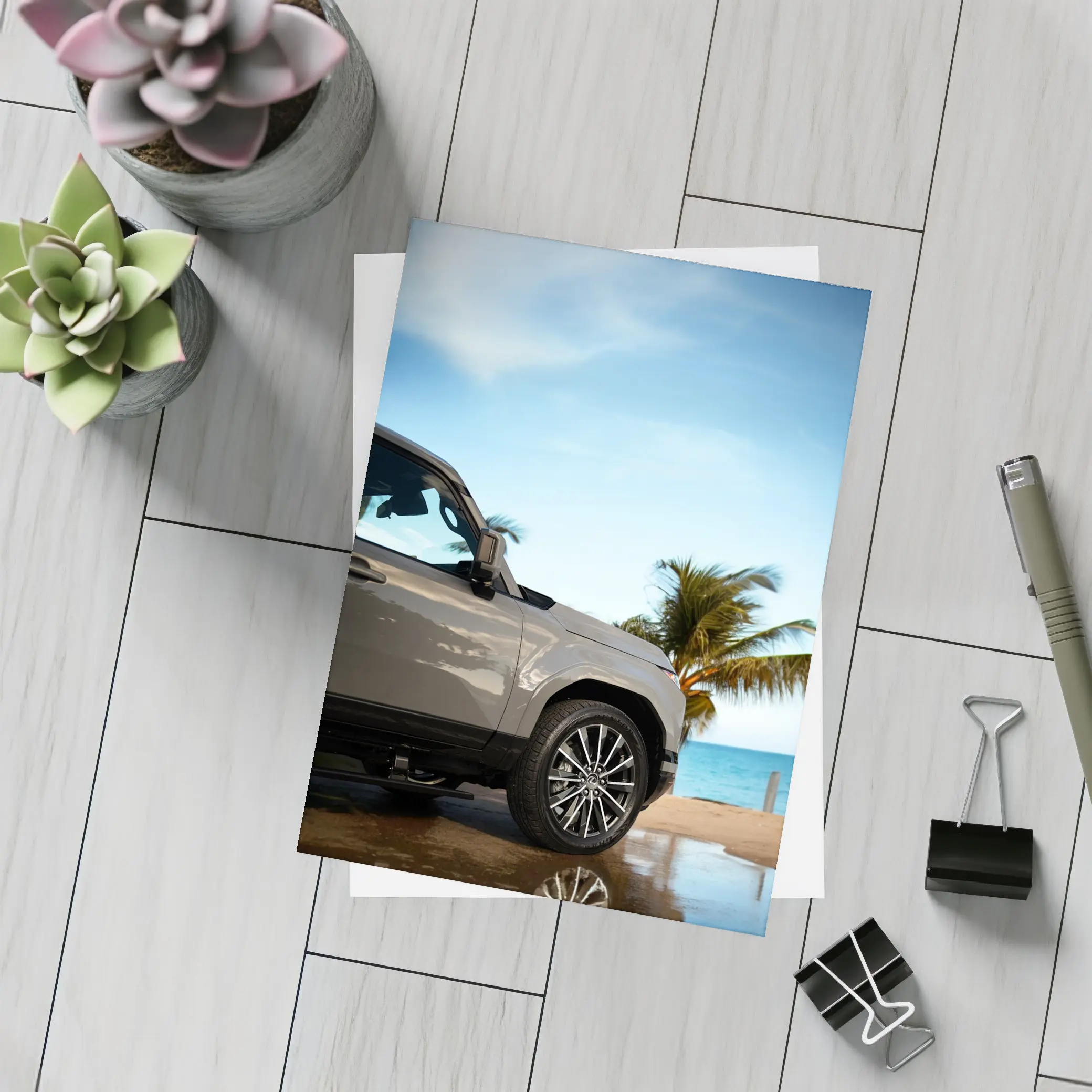 Lexus GX SUV Parked at Tropical Beach – Postcards