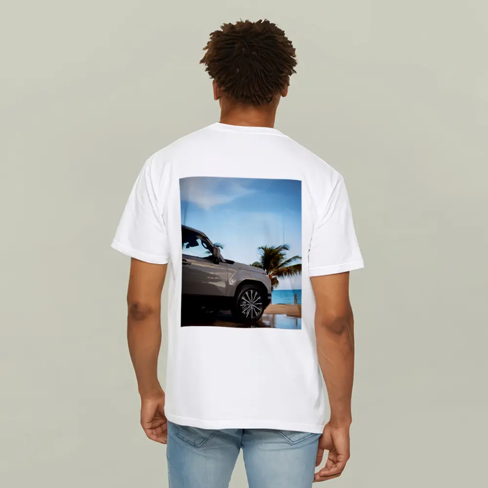 Lexus GX SUV Parked at Tropical Beach – T-Shirts