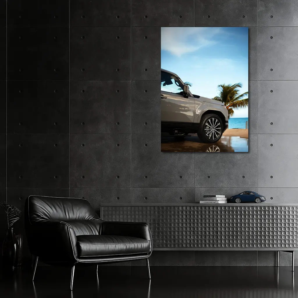 Lexus GX SUV Parked at Tropical Beach – Wall Art