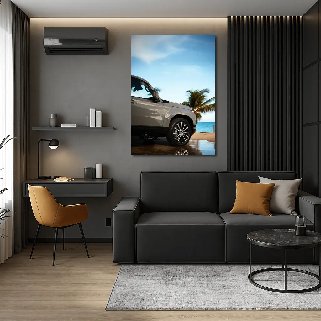 Lexus GX SUV Parked at Tropical Beach – Wall Art