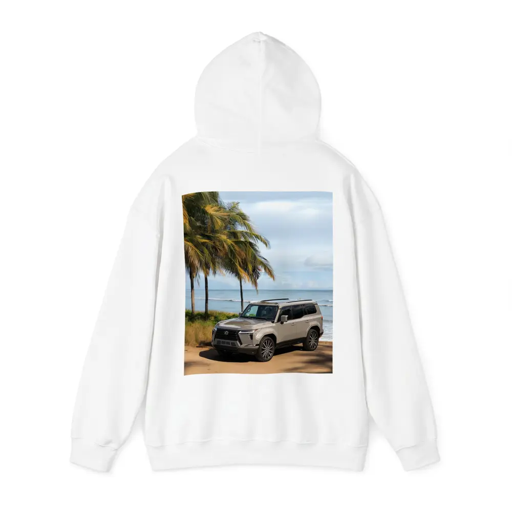 Lexus GX Parked on Sandy Beach Shore – Hoodies