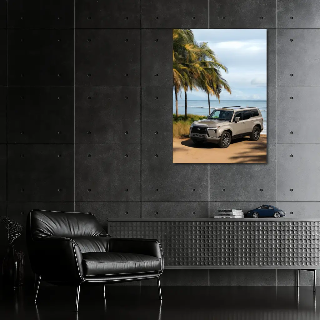 Lexus GX Parked on Sandy Beach Shore – Wall Art