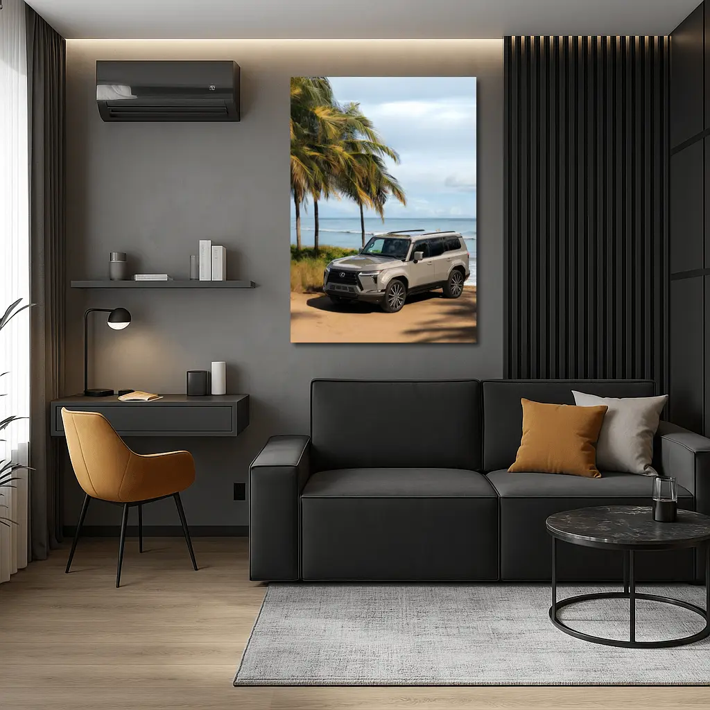 Lexus GX Parked on Sandy Beach Shore – Wall Art