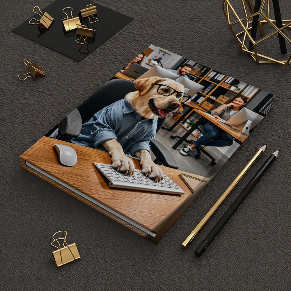 Labrador Retriever In Glasses Office Worker – Notebooks