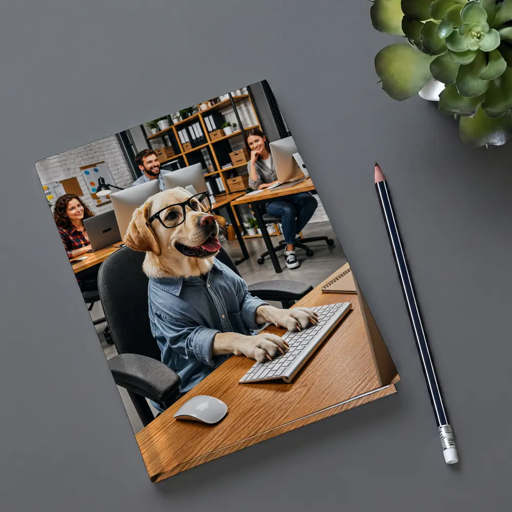Labrador Retriever In Glasses Office Worker – Notebooks