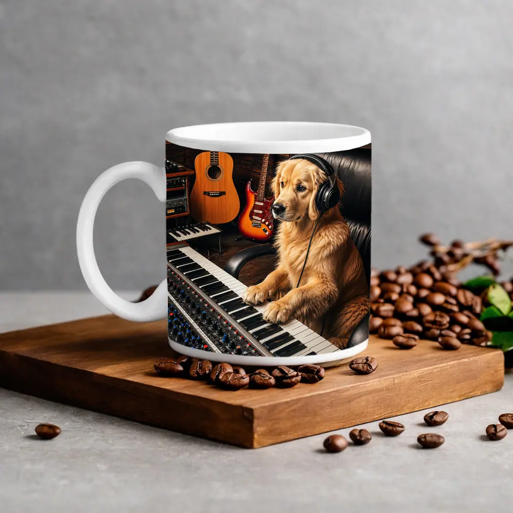 Golden Retriever Dog Music Studio Producer – Mugs