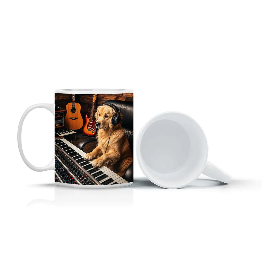 Golden Retriever Dog Music Studio Producer – Mugs