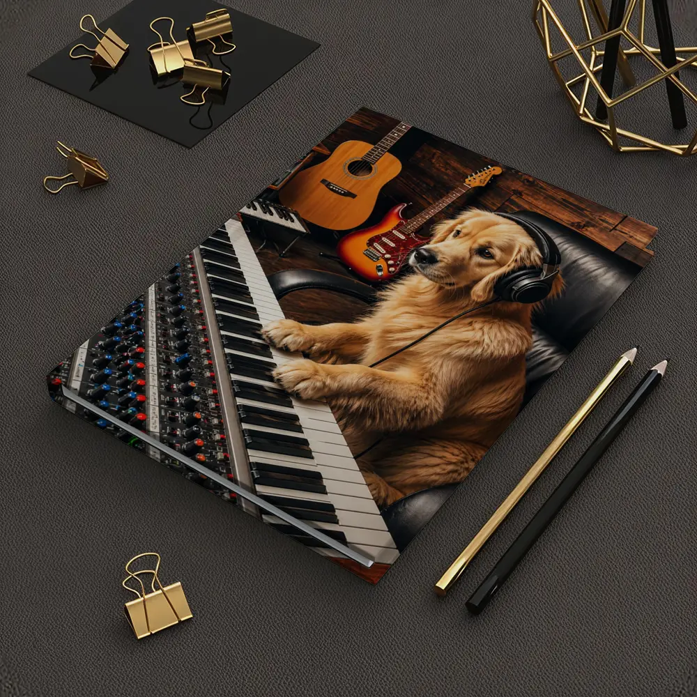 Golden Retriever Dog Music Studio Producer – Notebooks