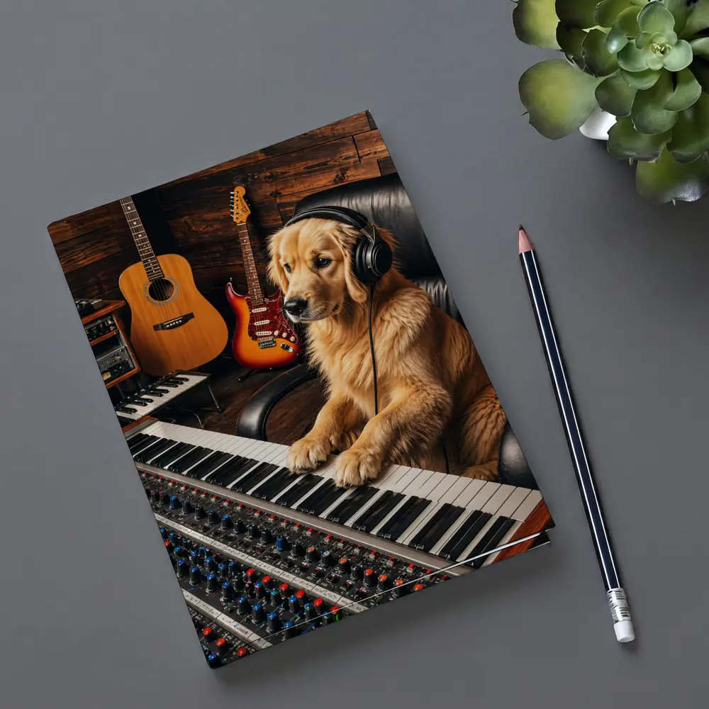 Golden Retriever Dog Music Studio Producer – Notebooks
