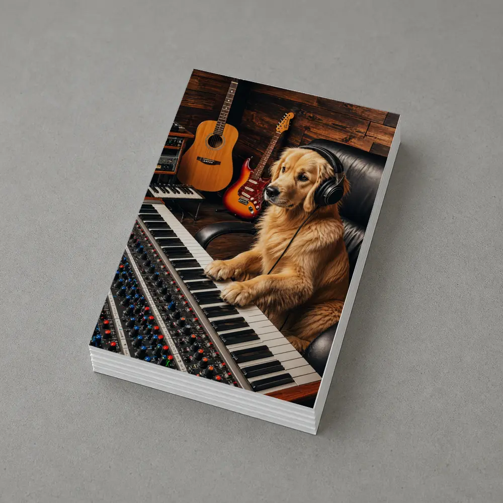 Golden Retriever Dog Music Studio Producer – Postcards