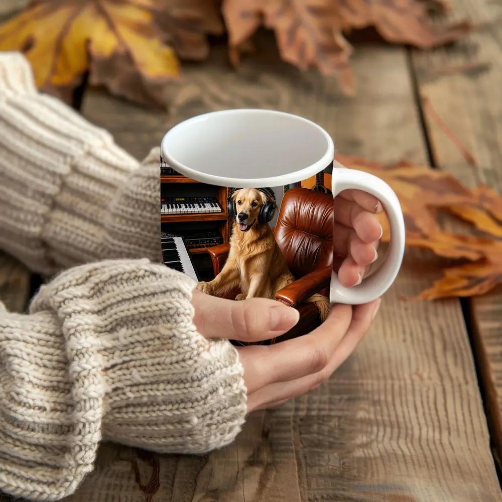 Golden Retriever Dog Music Studio Headphones – Mugs
