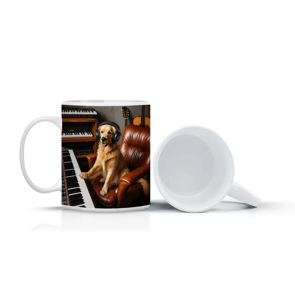 Golden Retriever Dog Music Studio Headphones – Mugs