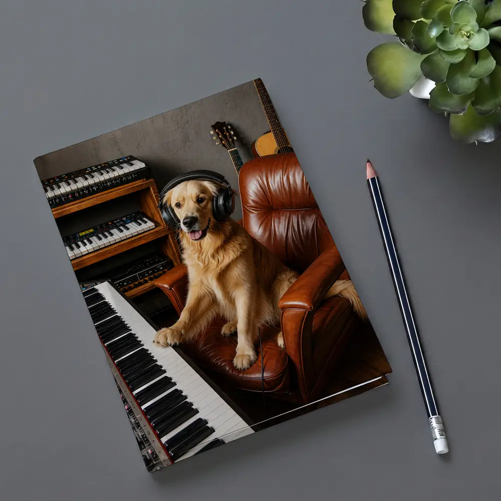 Golden Retriever Dog Music Studio Headphones – Notebooks