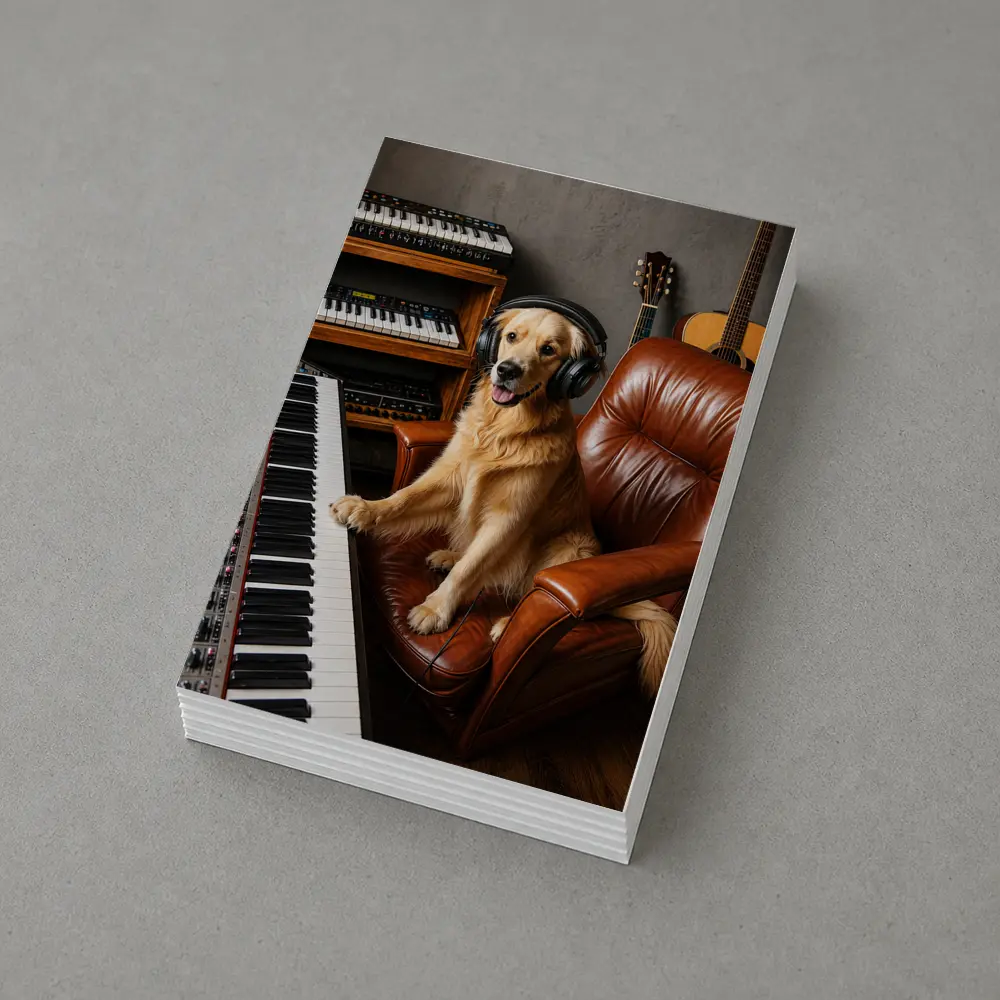 Golden Retriever Dog Music Studio Headphones – Postcards