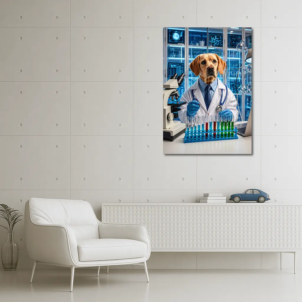 Labrador Scientist Dog Lab Coat Science – Wall Art