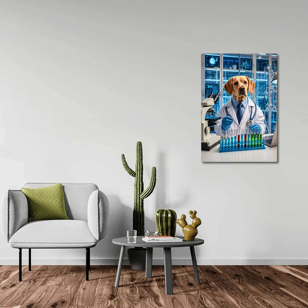 Labrador Scientist Dog Lab Coat Science – Wall Art