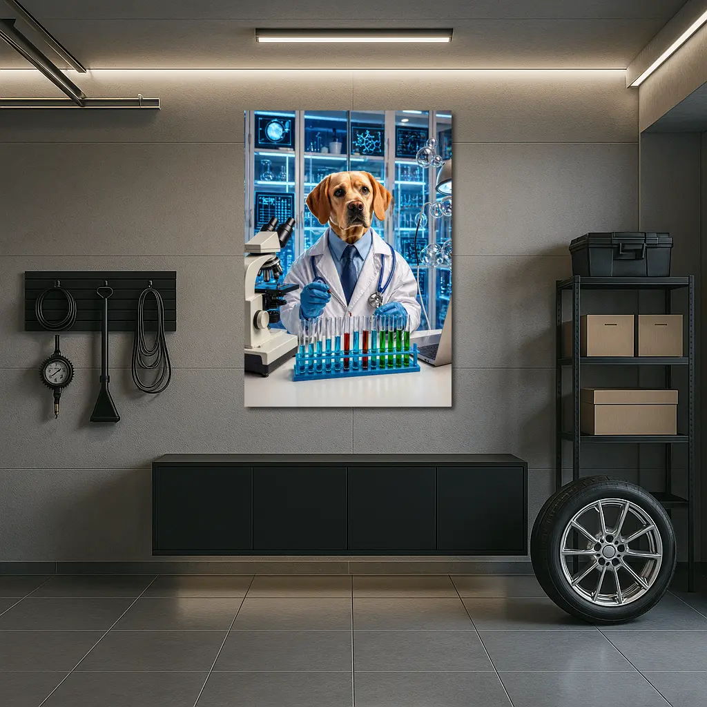 Labrador Scientist Dog Lab Coat Science – Wall Art