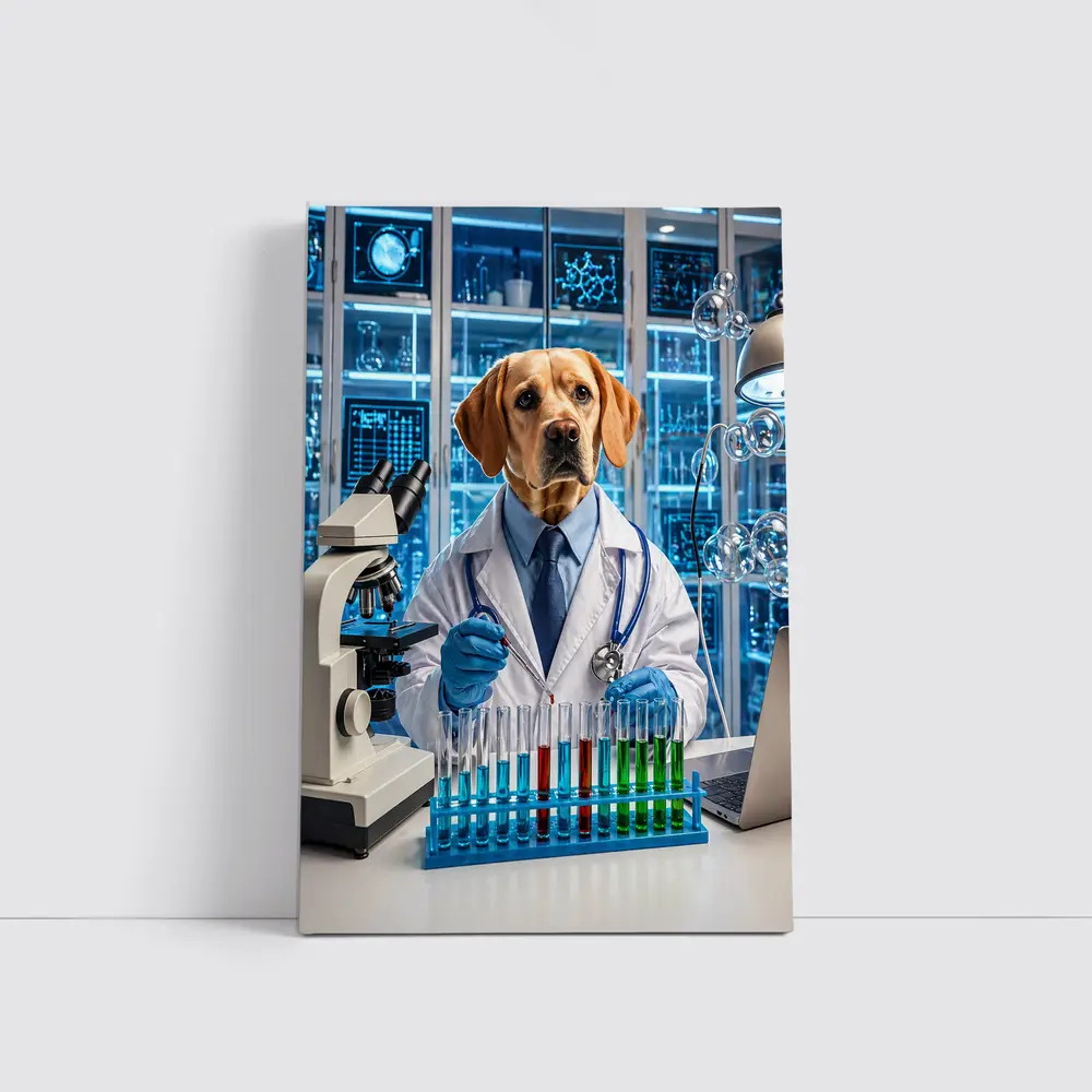 Labrador Scientist Dog Lab Coat Science – Wall Art