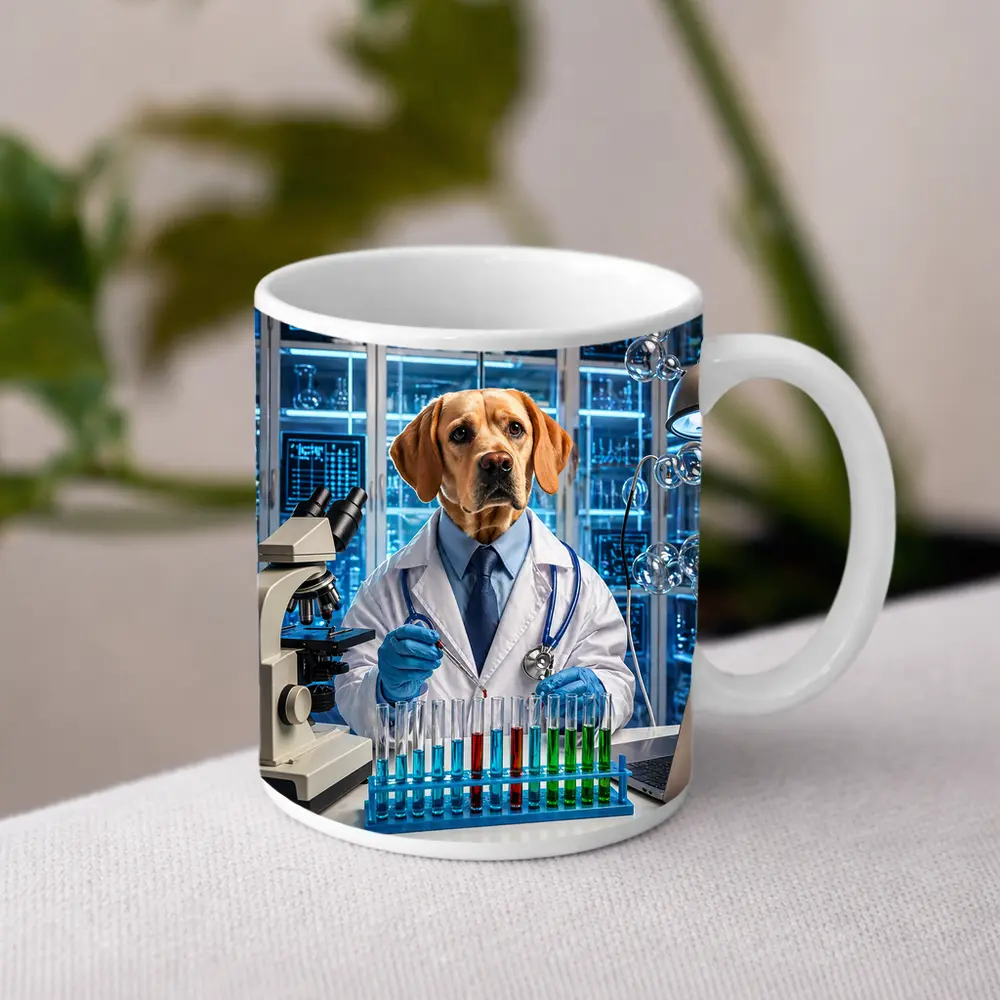 Labrador Scientist Dog Lab Coat Science – Mugs